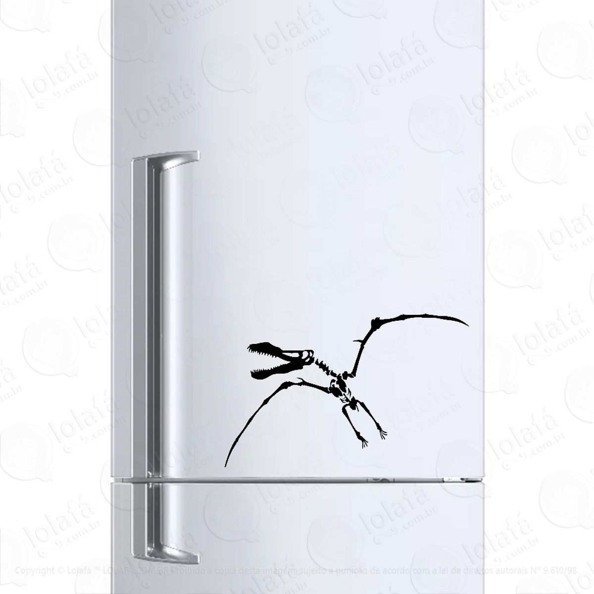 Adesivo Para Geladeira Pterodáctilo Fóssil Dinossauro Mod:1213
