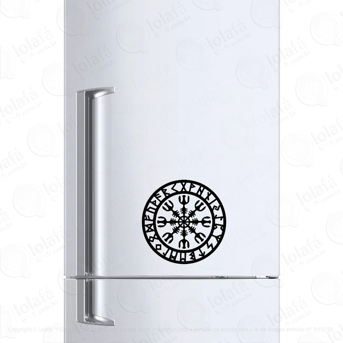 Adesivo Para Geladeira Aegishjalmur Viking Mod:1226