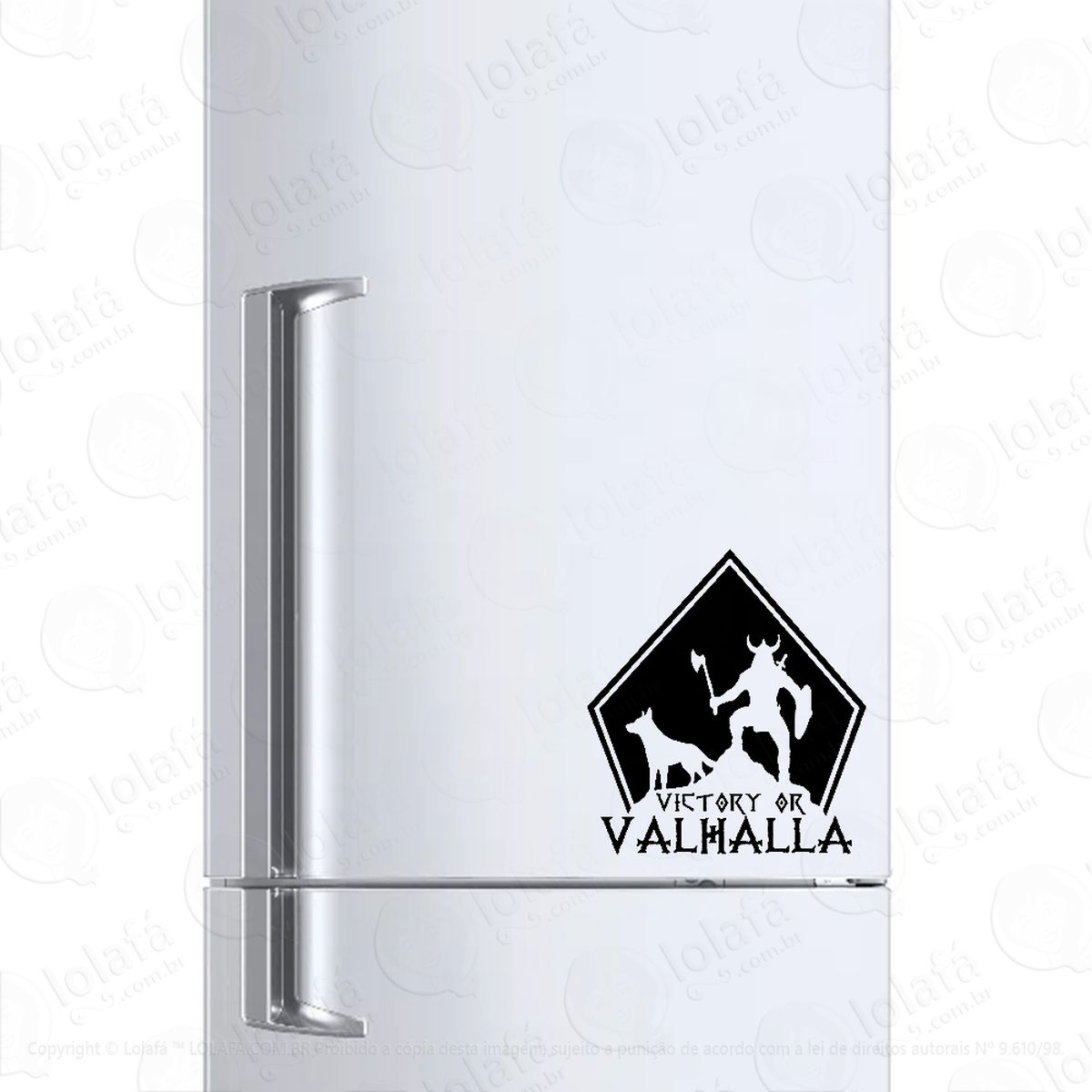 Adesivo Para Geladeira Vitória Ou Valhala Guerreiro Mod:1227