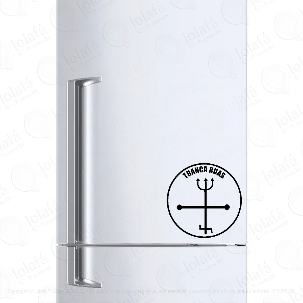 Adesivo Para Geladeira Tranca Ruas Exu Umbanda Mod:1253