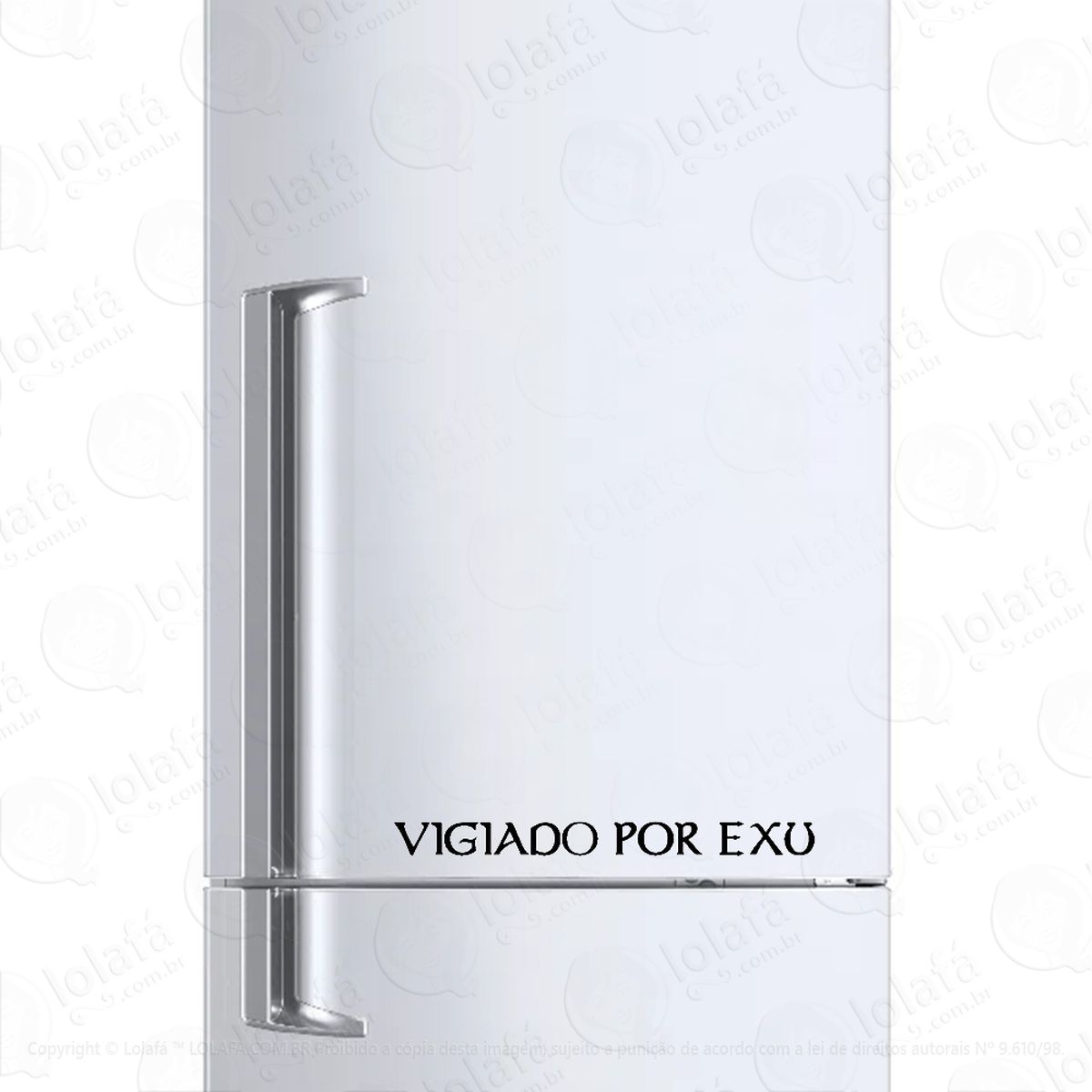 Adesivo Para Geladeira Vigiado Por Exu Candomblé Umbanda Mod:1254