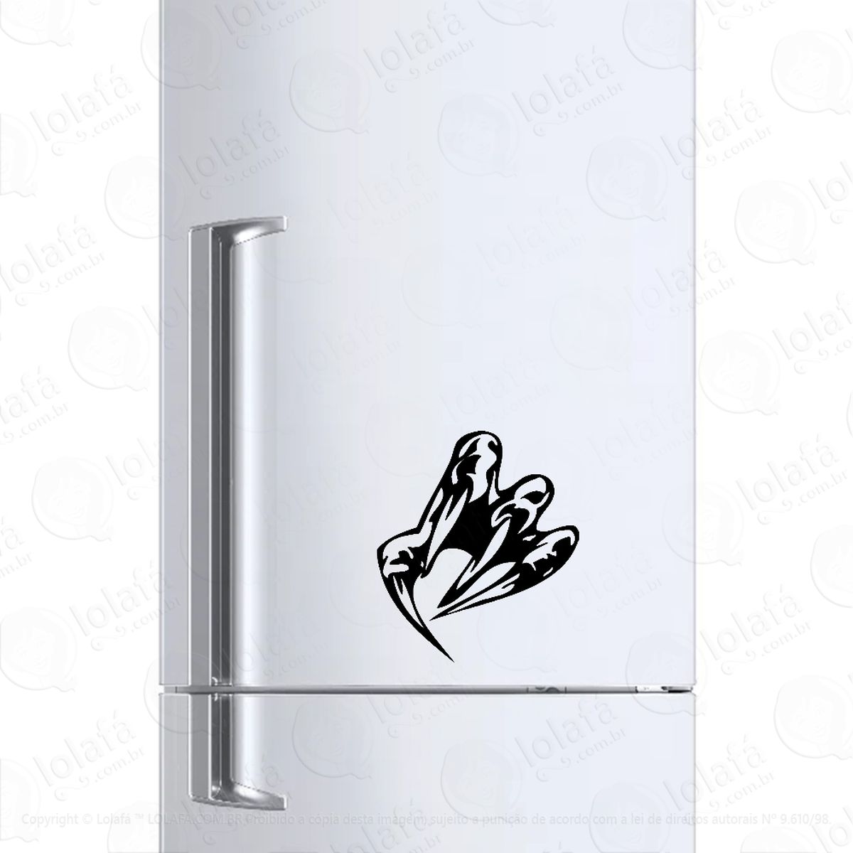 Adesivo Para Geladeira Mão Pata De Monstro Mod:1297