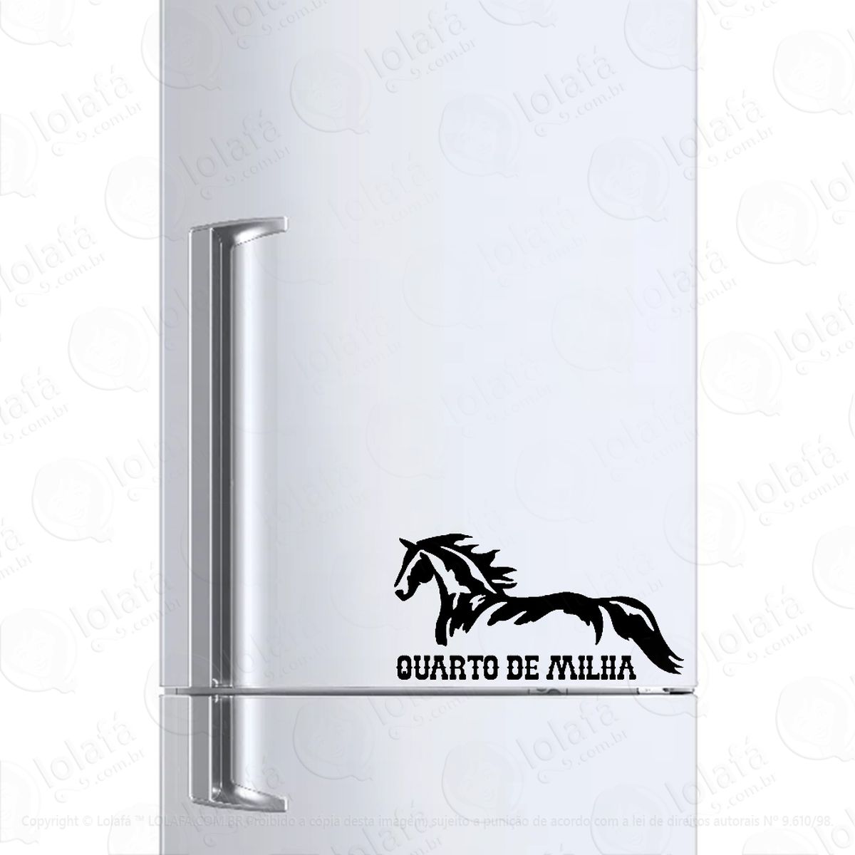 adesivo para geladeira cavalo quarto de milha mod:1302