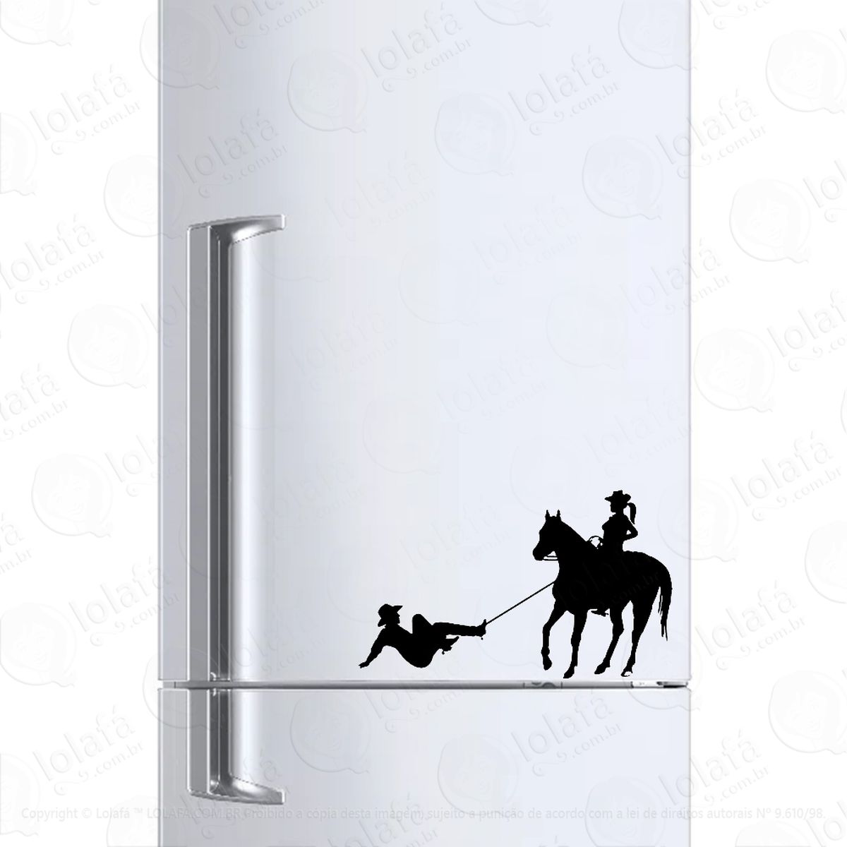 Adesivo Para Geladeira Cowgirl Bruta No Laço Mod:1308