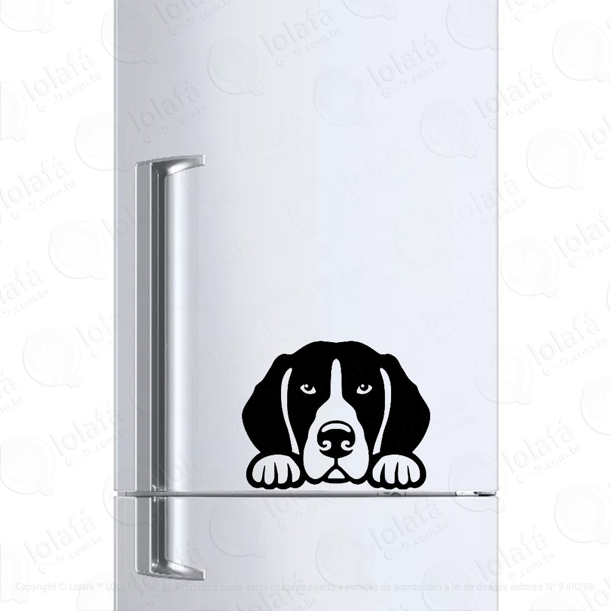 Adesivo Para Geladeira Raça Beagle Espiando Mod:1352