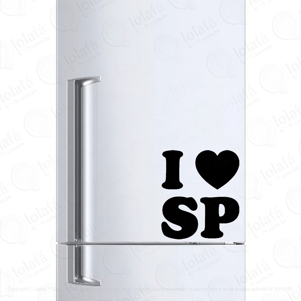 Adesivo Para Geladeira Eu Amo São Paulo - I Love Sp Mod:1398