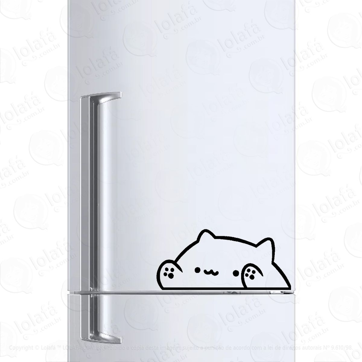 Adesivo Para Geladeira Bongo Cat Meme Gato Mod:1445