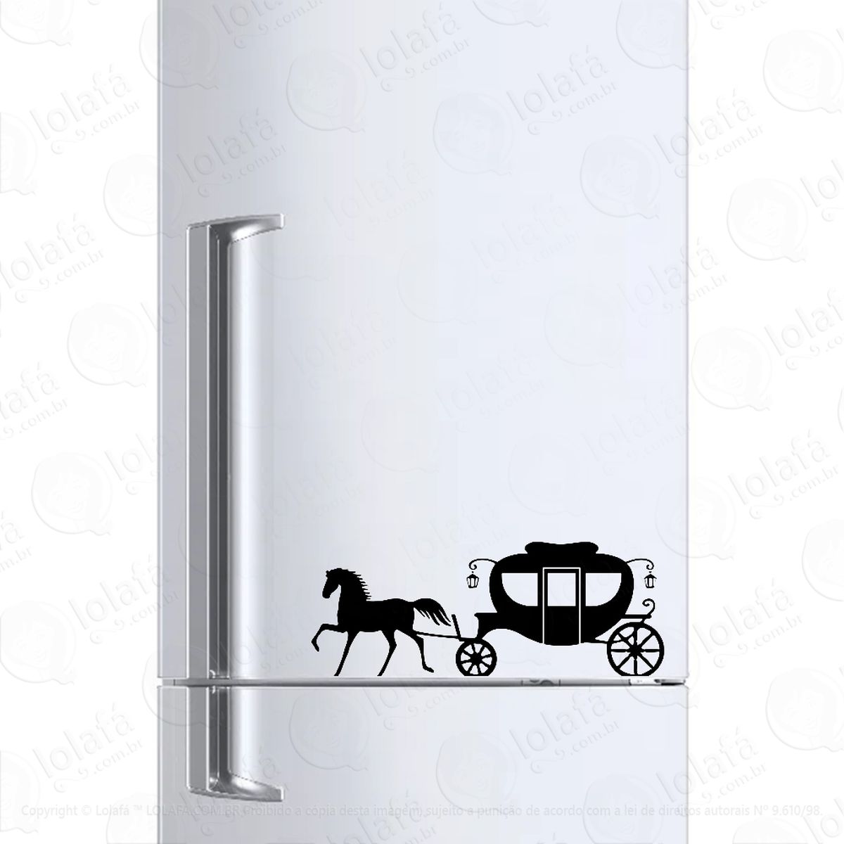 Adesivo Para Geladeira Carruagem Real Princesa Mod:1480