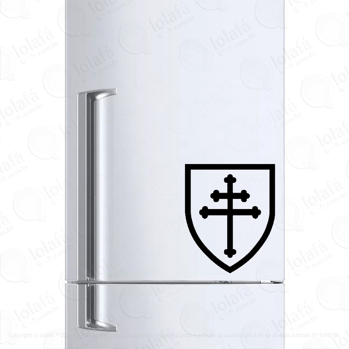 Adesivo Para Geladeira Escudo Heráldico Cruz De Lorena Mod:1516