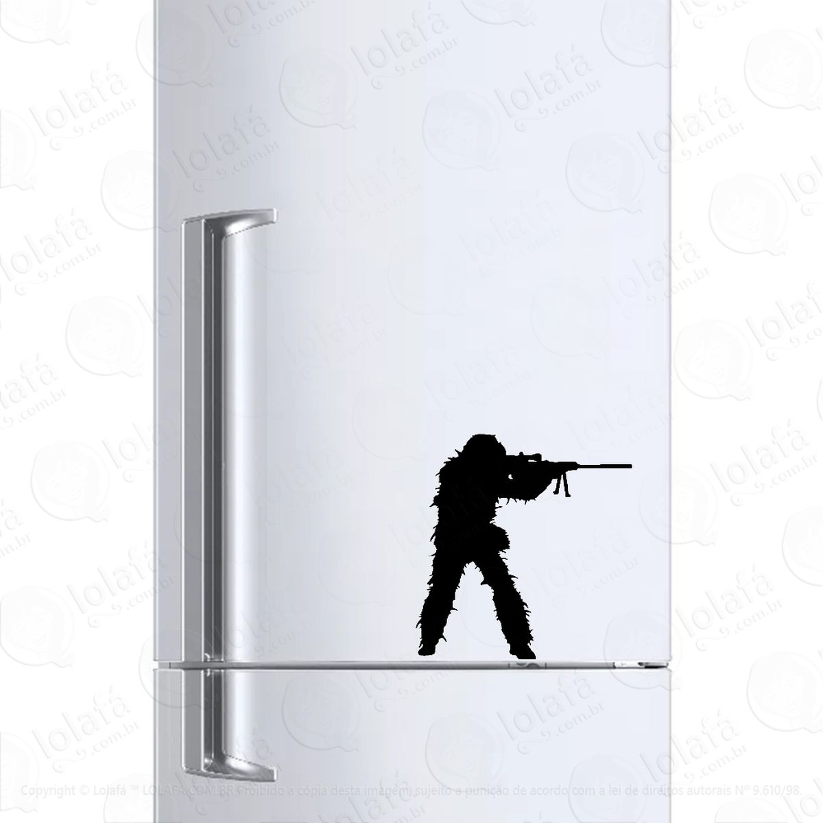 Adesivo Para Geladeira Sniper Guile Airsoft Atirador Rifle Mod:1524