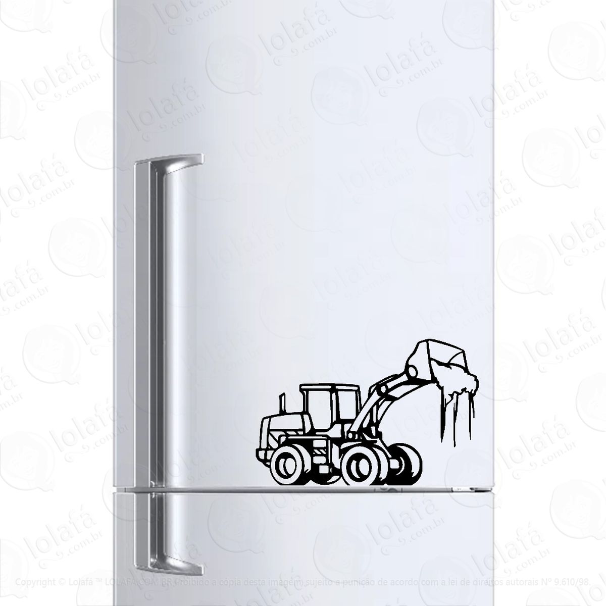 Adesivo Para Geladeira Pá Carregadeira Trator Mod:1545