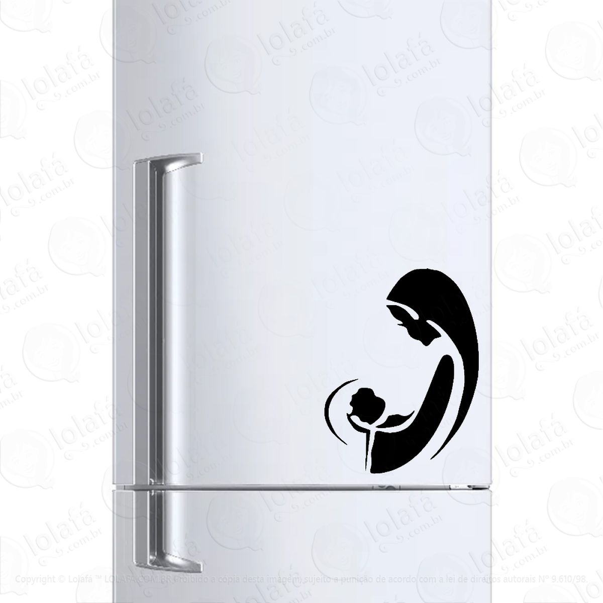 Adesivo Para Geladeira Ave Maria E Menino Jesus Mod:1557