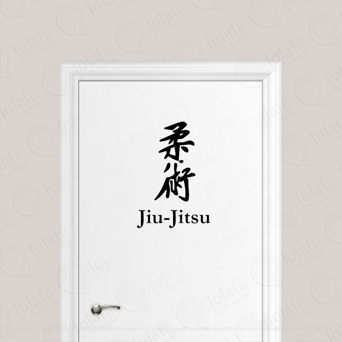adesivo para porta jiu-jitsu kanji adesivos para porta mod:1573