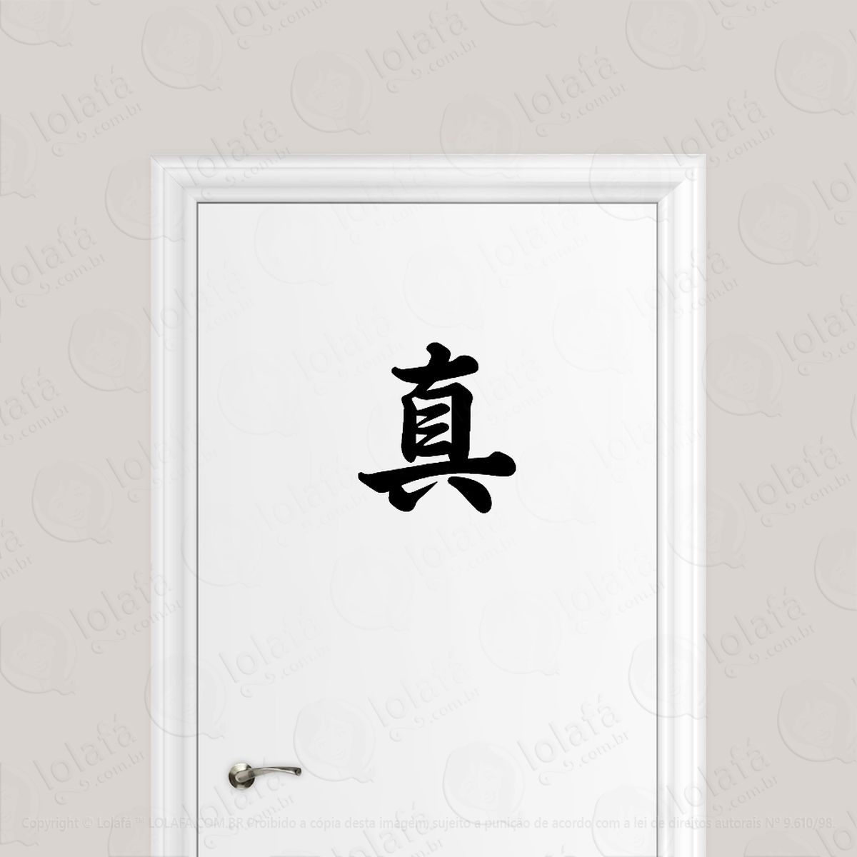 Adesivo Para Porta Verdade Kanji Japonês Mod:1606