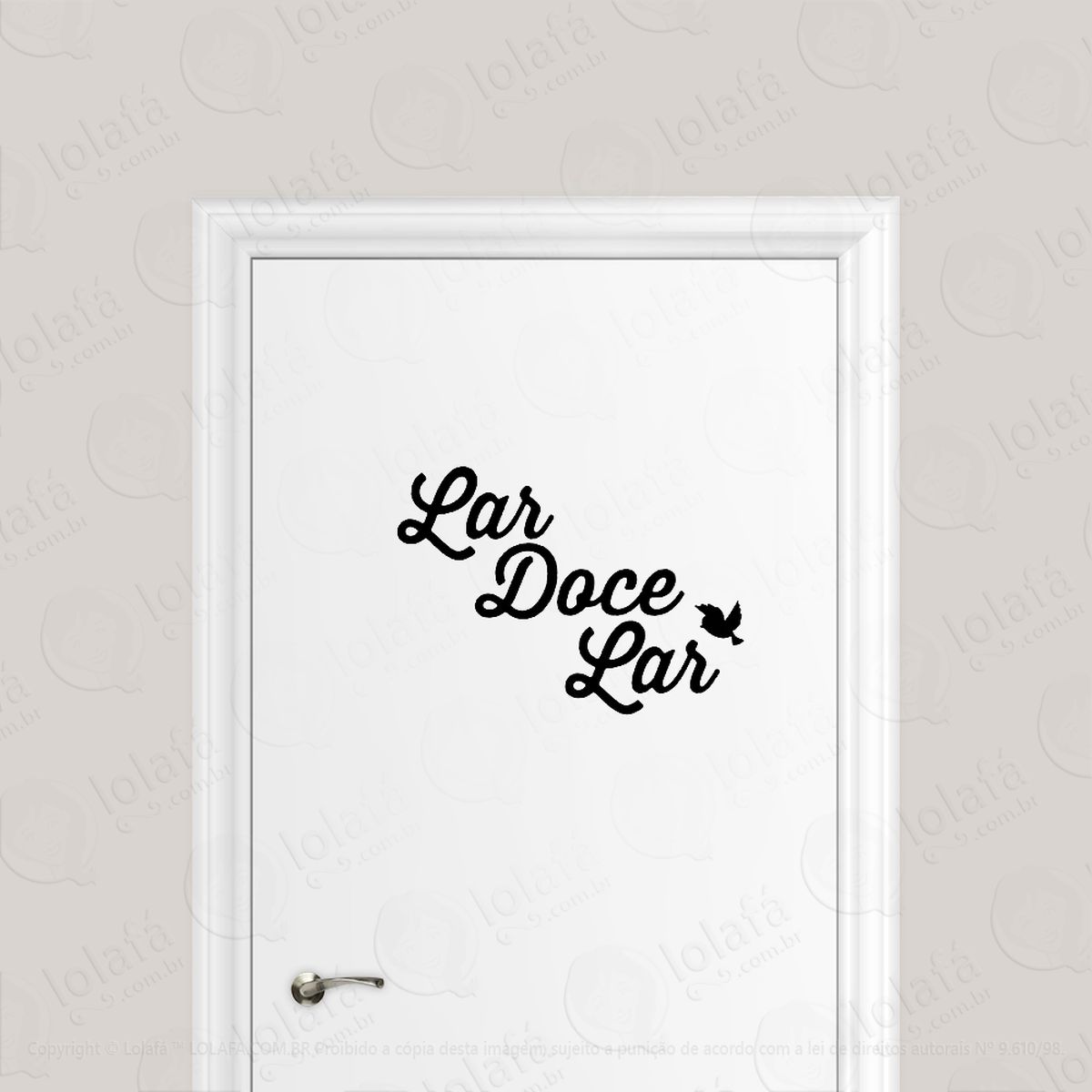 adesivo para porta frase lar doce lar adesivos para porta mod:1648