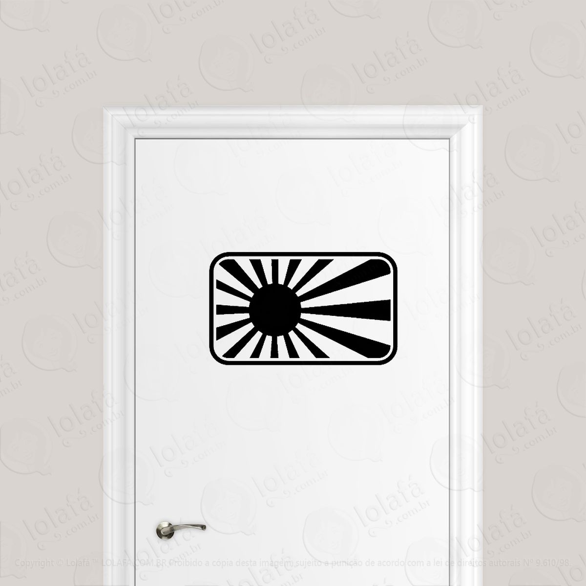 adesivo para porta bandeira japão sol nascente adesivos para porta mod:1657