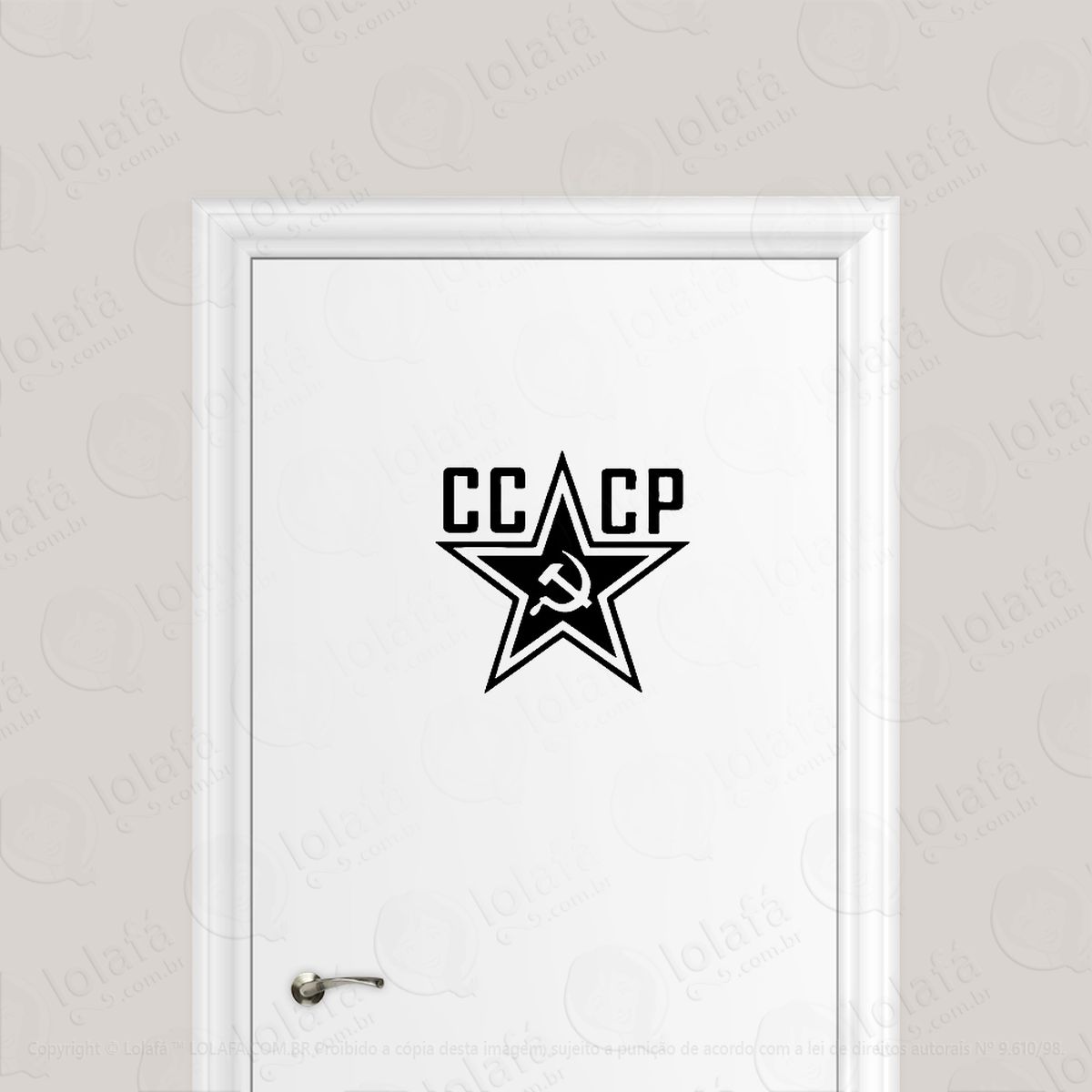 adesivo para porta símbolo cccp união soviética adesivos para porta mod:1676