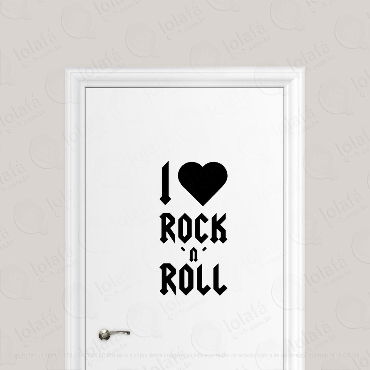 adesivo para porta i love rock n roll adesivos para porta mod:1700