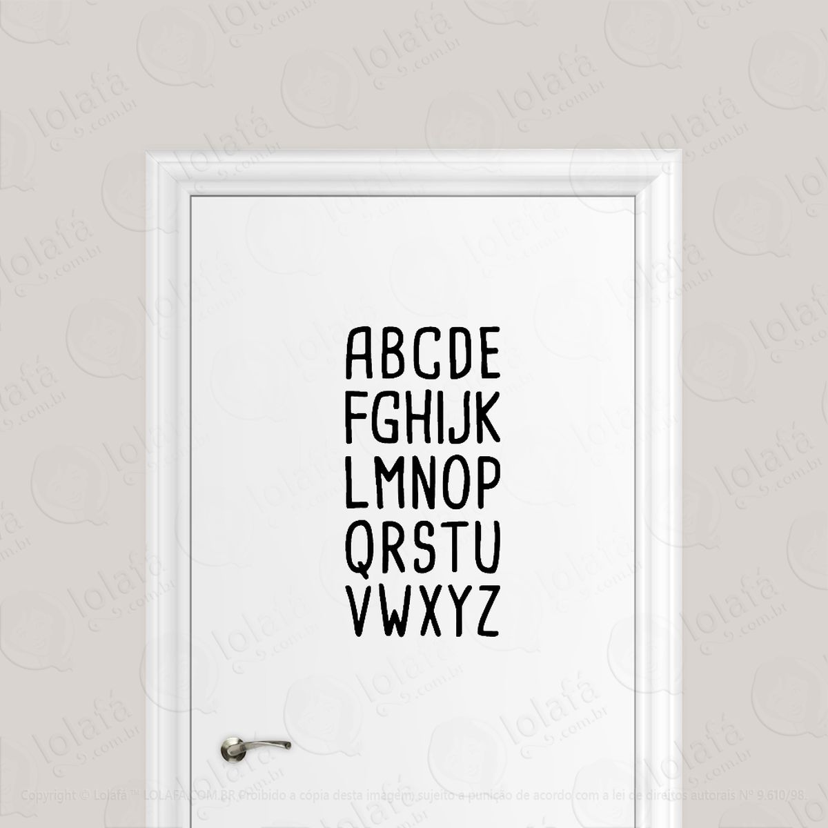 adesivo para porta abecedario alfabeto escola letras adesivos para porta mod:1701