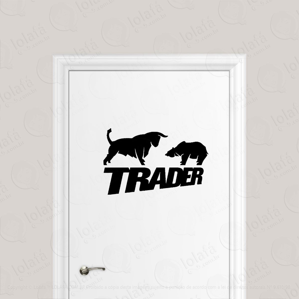 Adesivo Para Porta Trader Operador De Ações E Criptomoedas Mod:1729