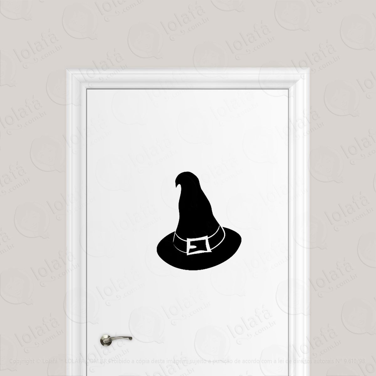 Adesivo Para Porta Chapéu De Mago Bruxo Mod:1749