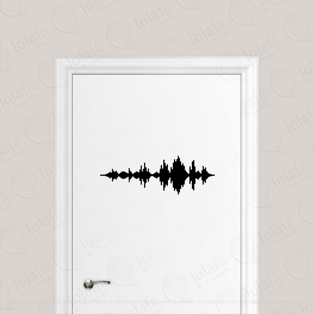 Adesivo Para Porta Música Frequência Sonora Estúdio Mod:1769