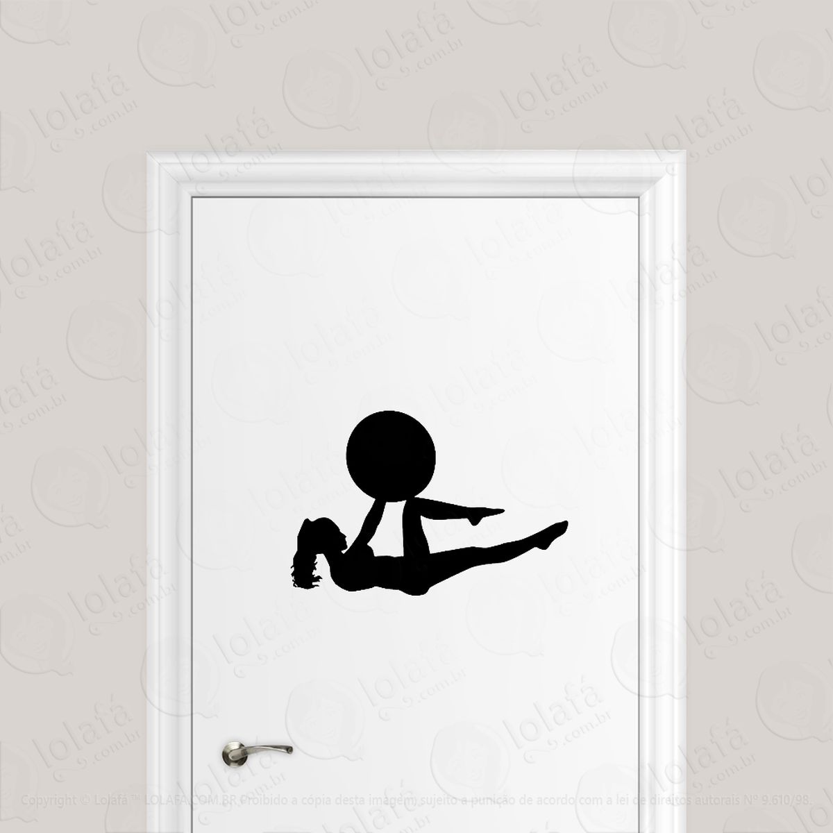 Adesivo Para Porta Pilates Com Bola Mod:1790