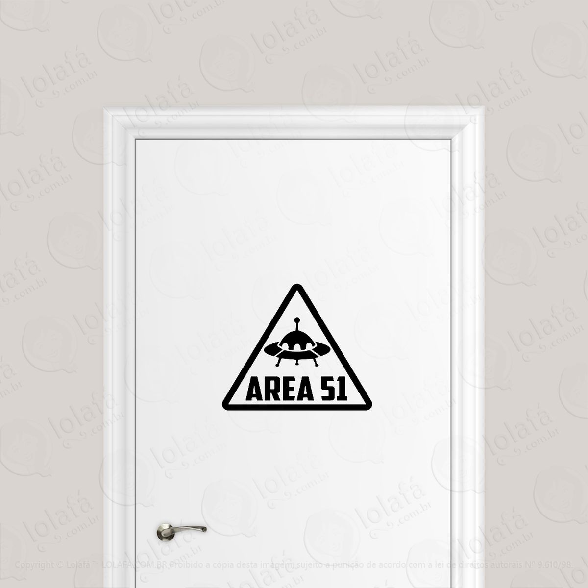 Adesivo Para Porta Placa Área 51 - Extra Terrestres Mod:1791