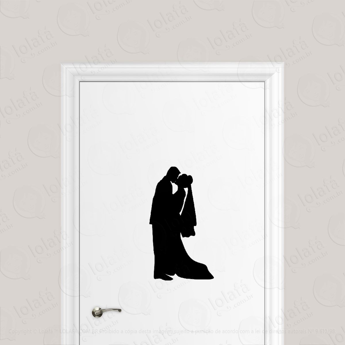 Adesivo Para Porta Casal De Noivos Casamento Mod:1812