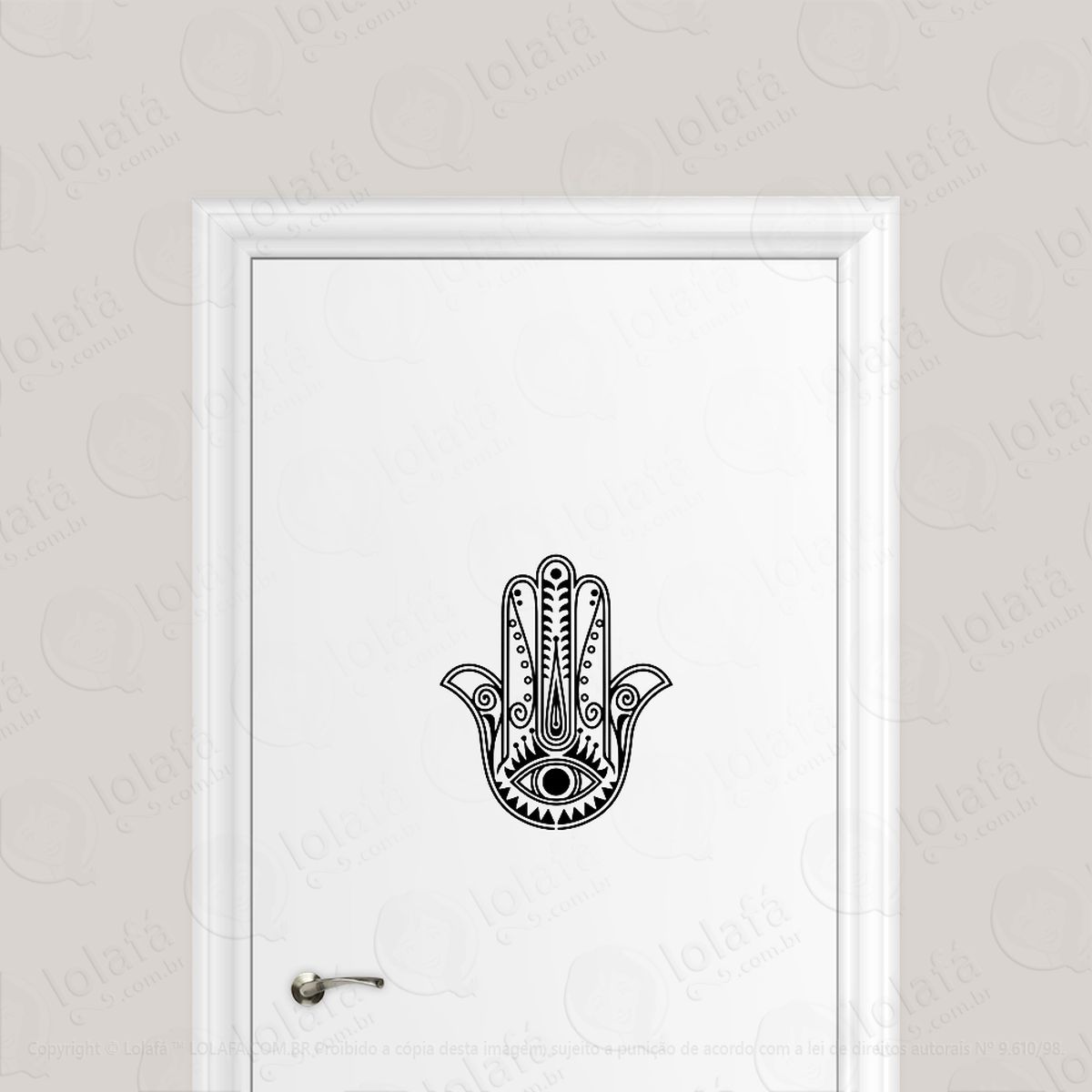 adesivo para porta palma mão de fátima adesivos para porta mod:1851