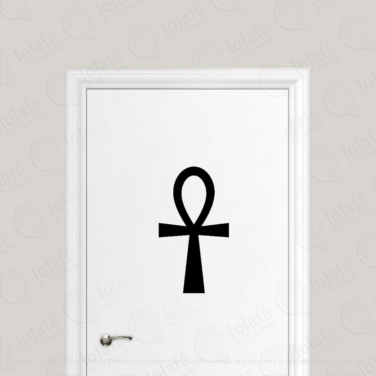 Adesivo Para Porta Ankh Cruz Mod:1856