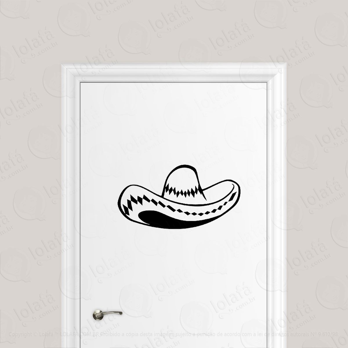 Adesivo Para Porta Chapéu Sombreiro Mexicano Mod:1876