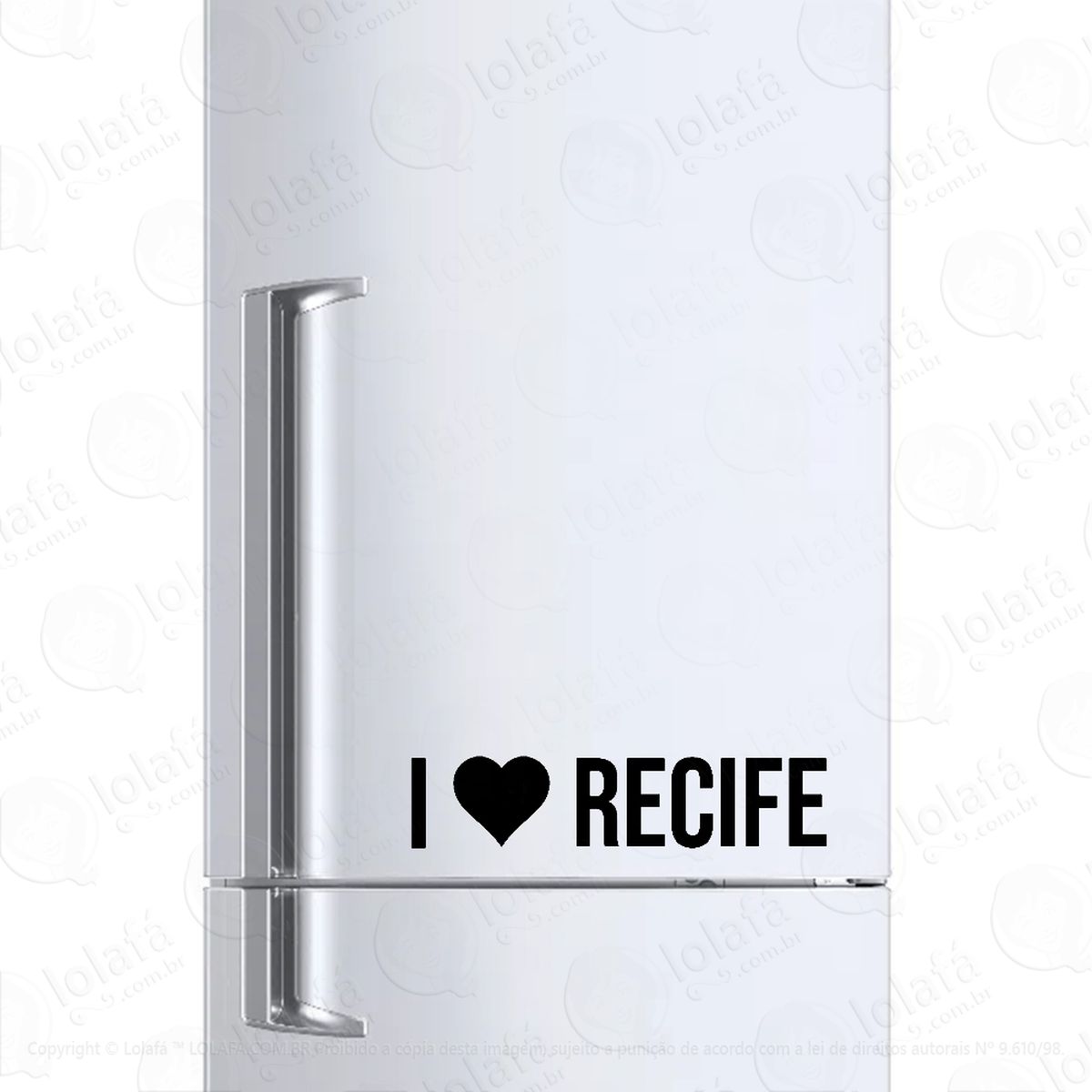 Adesivo Para Geladeira Eu Amo Recife - I Love Recife Mod:1895