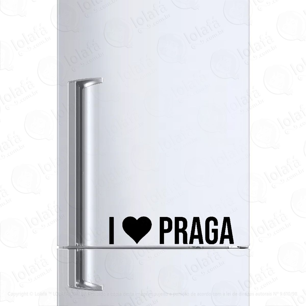 adesivo para geladeira eu amo praga mod:1940