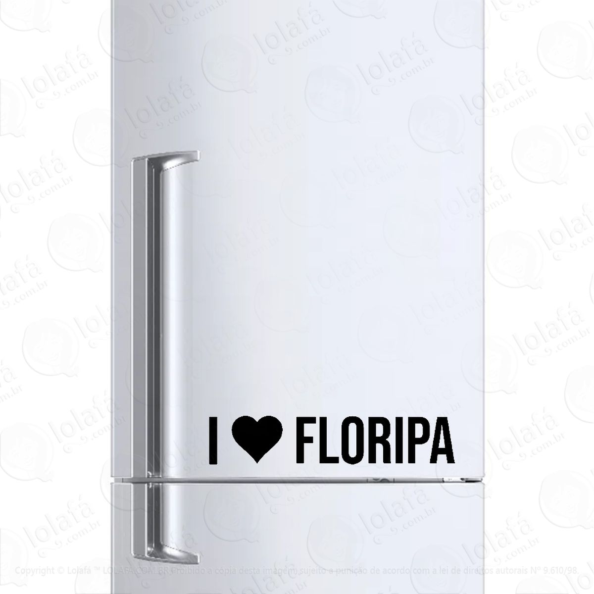 adesivo para geladeira eu amo floripa - i love florianópolis mod:1950
