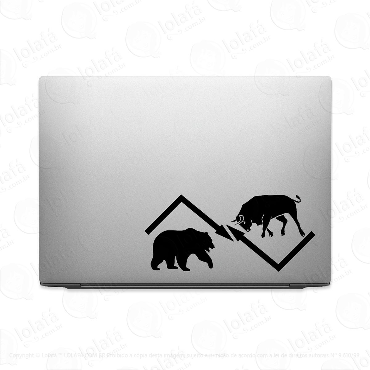 Adesivo Tablet Notebook Bolsa De Valores Urso Touro Mod:2040