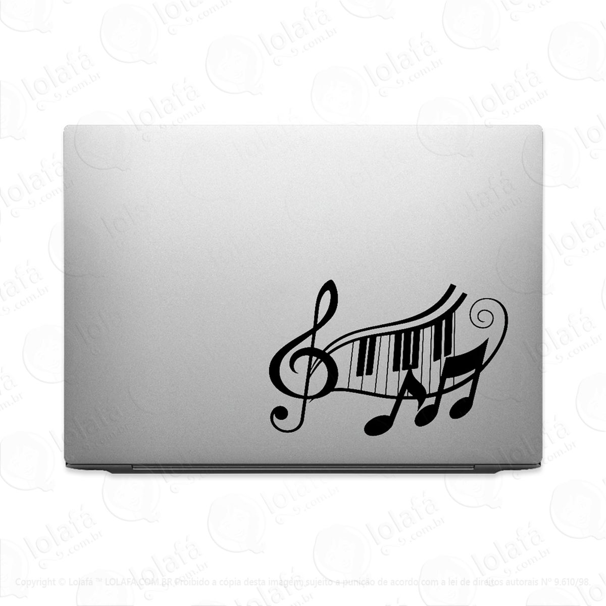 Adesivo Tablet Notebook Pc Piano Clave De Sol Música E Notas Mod:2247