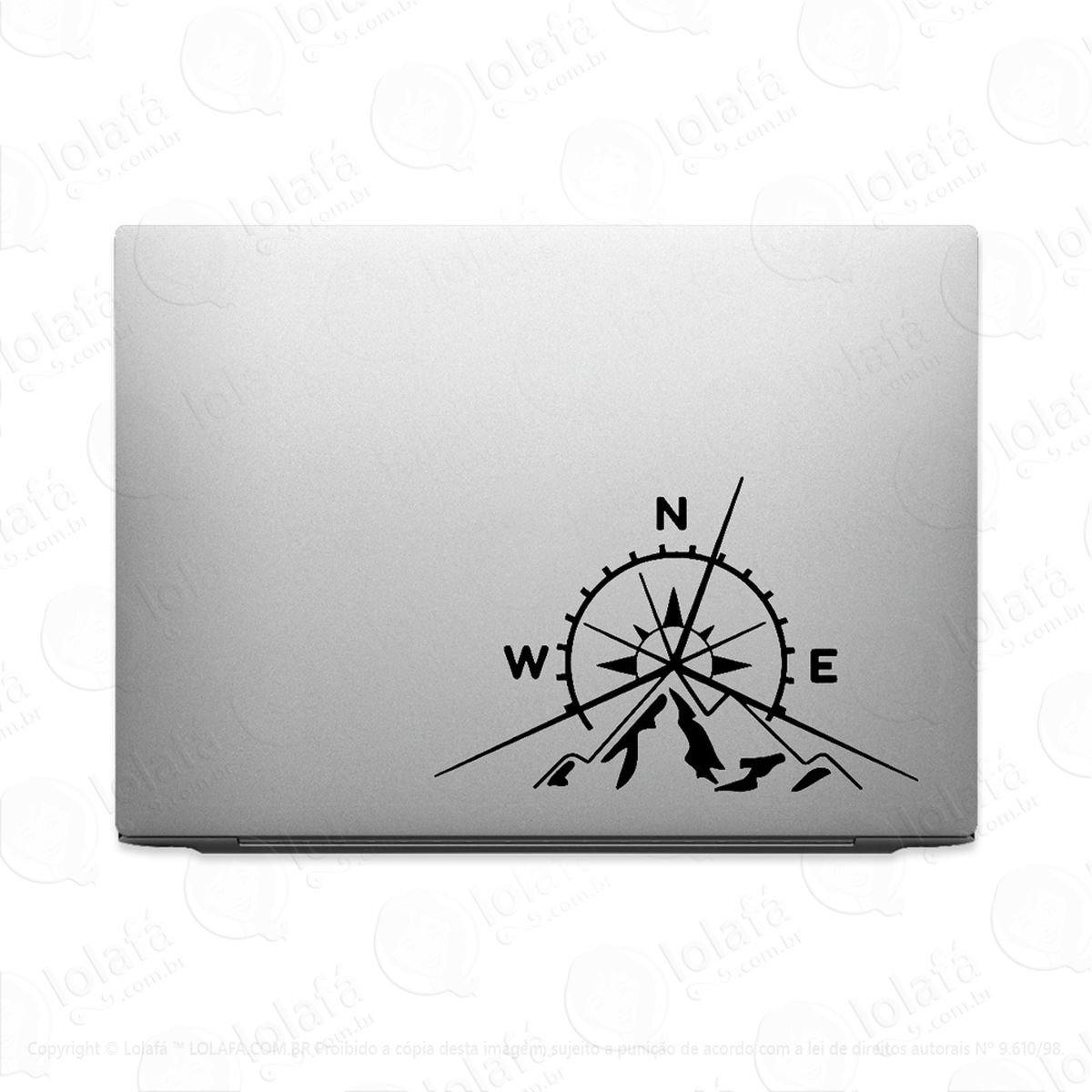 Adesivo Para Notebook Rosa Dos Ventos E Montanha Mod:2315