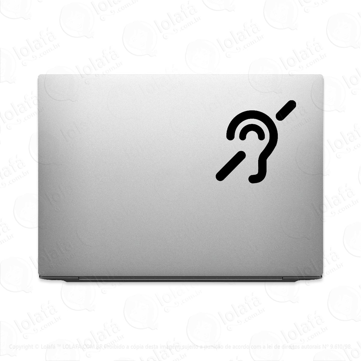 Adesivo Para Notebook Sinal De Surdez Deficiente Auditivo Mod:2454