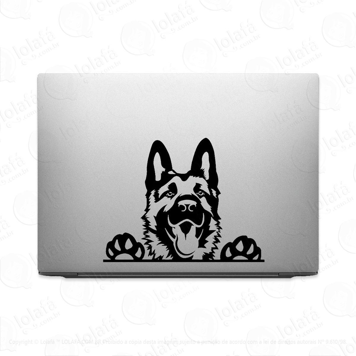 Adesivo Para Notebook Cachorro Pastor Alemão Espiando Mod:2547