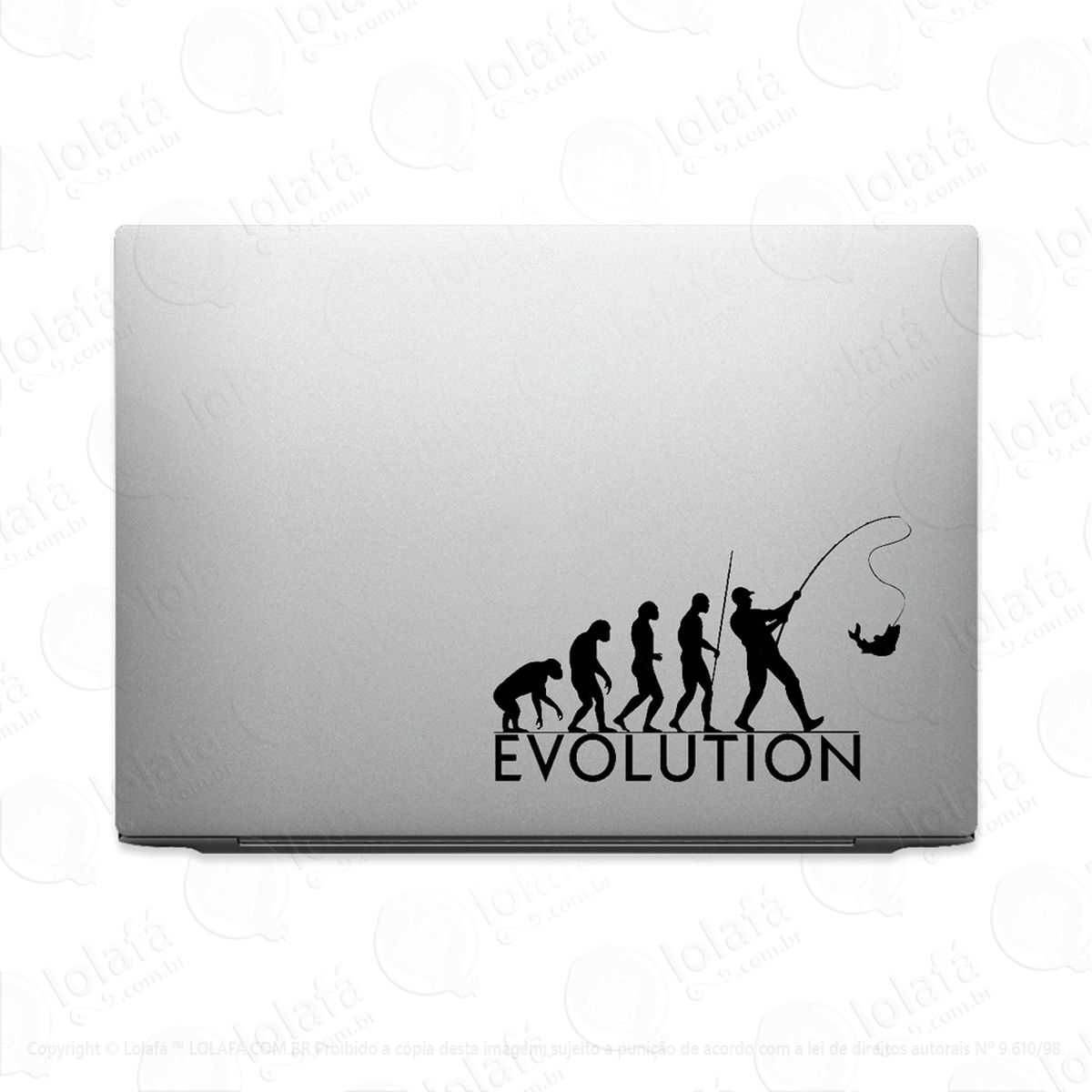 Adesivo Para Notebook Evolução Do Pescador Mod:2549