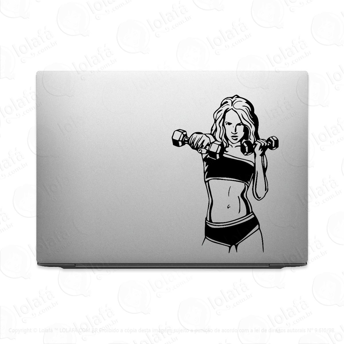 Adesivo Para Notebook Academia Crossfit Mulher Fitness Mod:2563