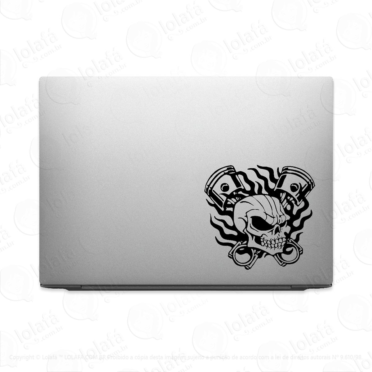 Adesivo Para Notebook Caveira E Pistão Tuning Mod:2614