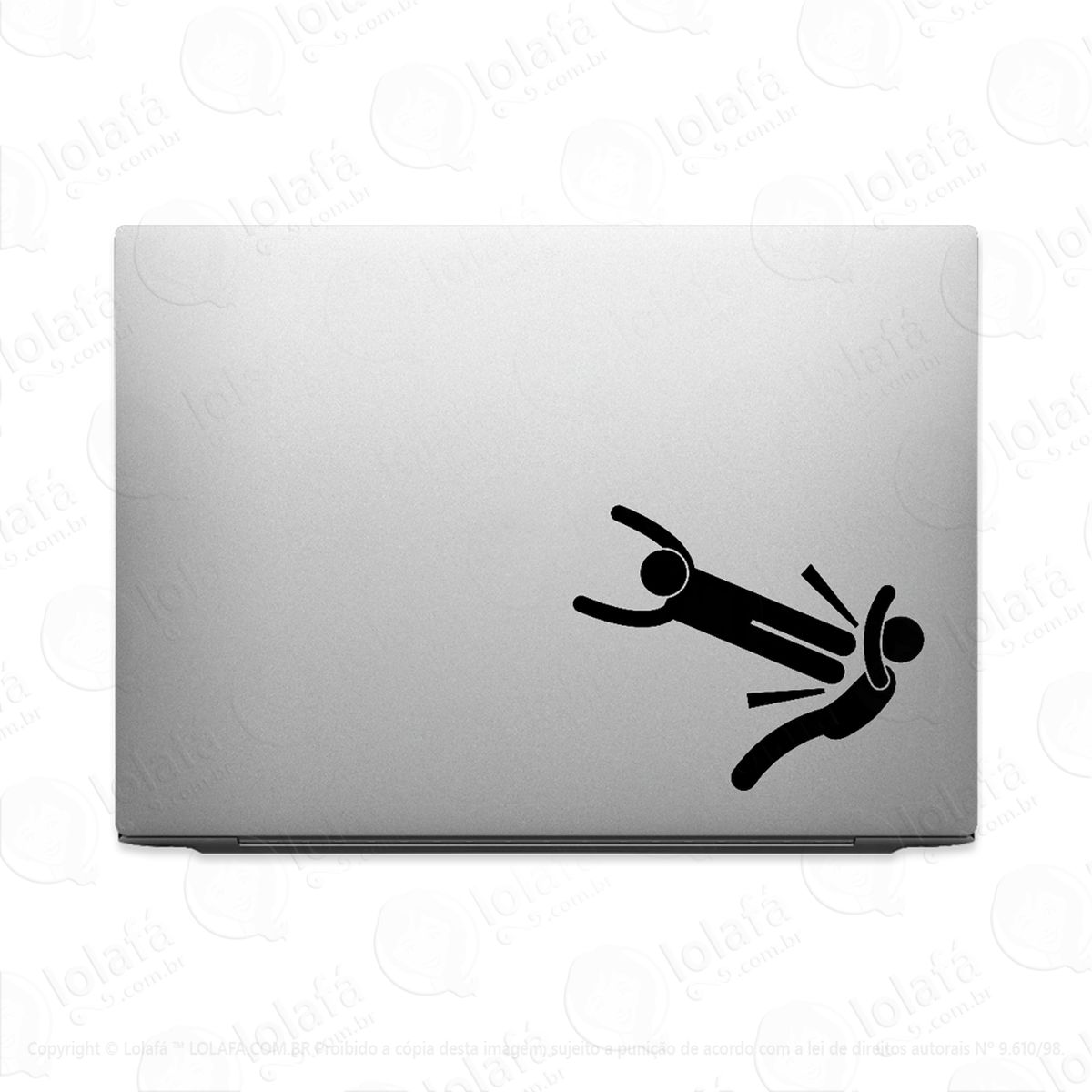 Adesivo Para Notebook Bonecos Palito Lutando Voadora Mod:2639