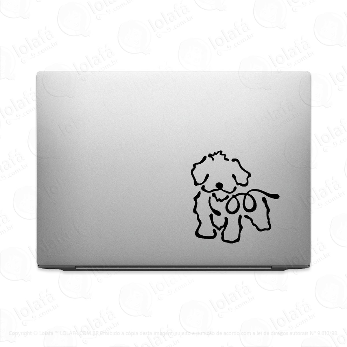 adesivo para notebook cachorro maltês em linhas mod:2650