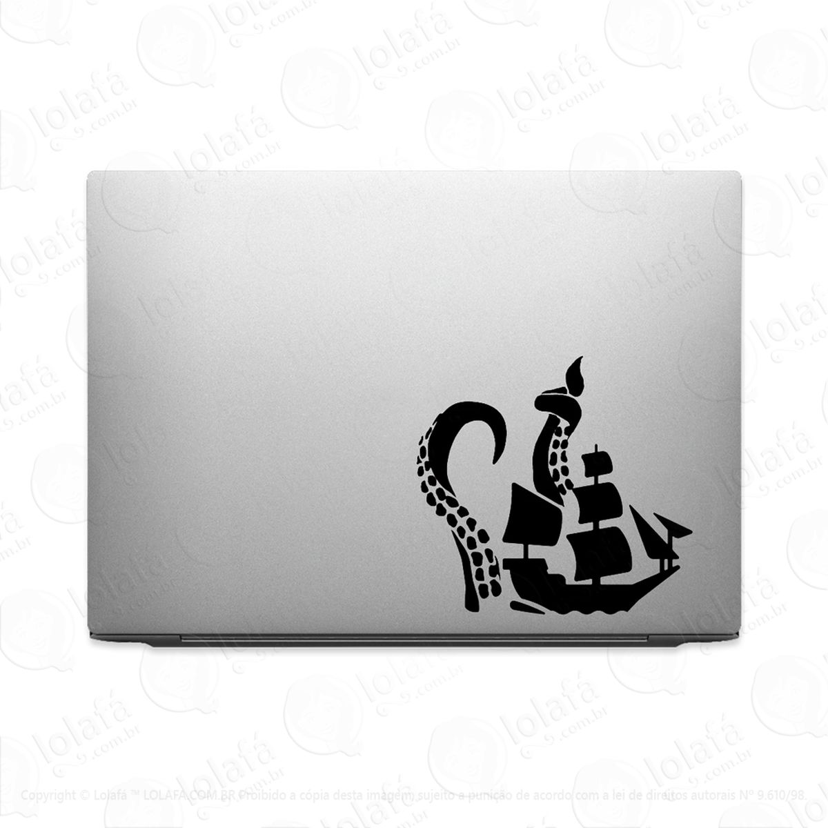 Adesivo Para Notebook Polvo Gigante Kraken Monstro Mod:2660