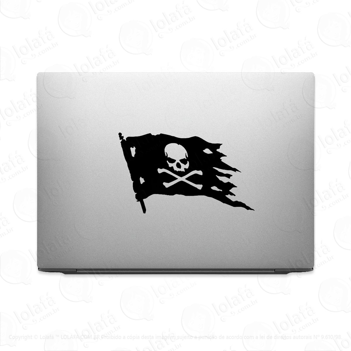 Adesivo Para Notebook Bandeira Pirata Caveira Mod:2663