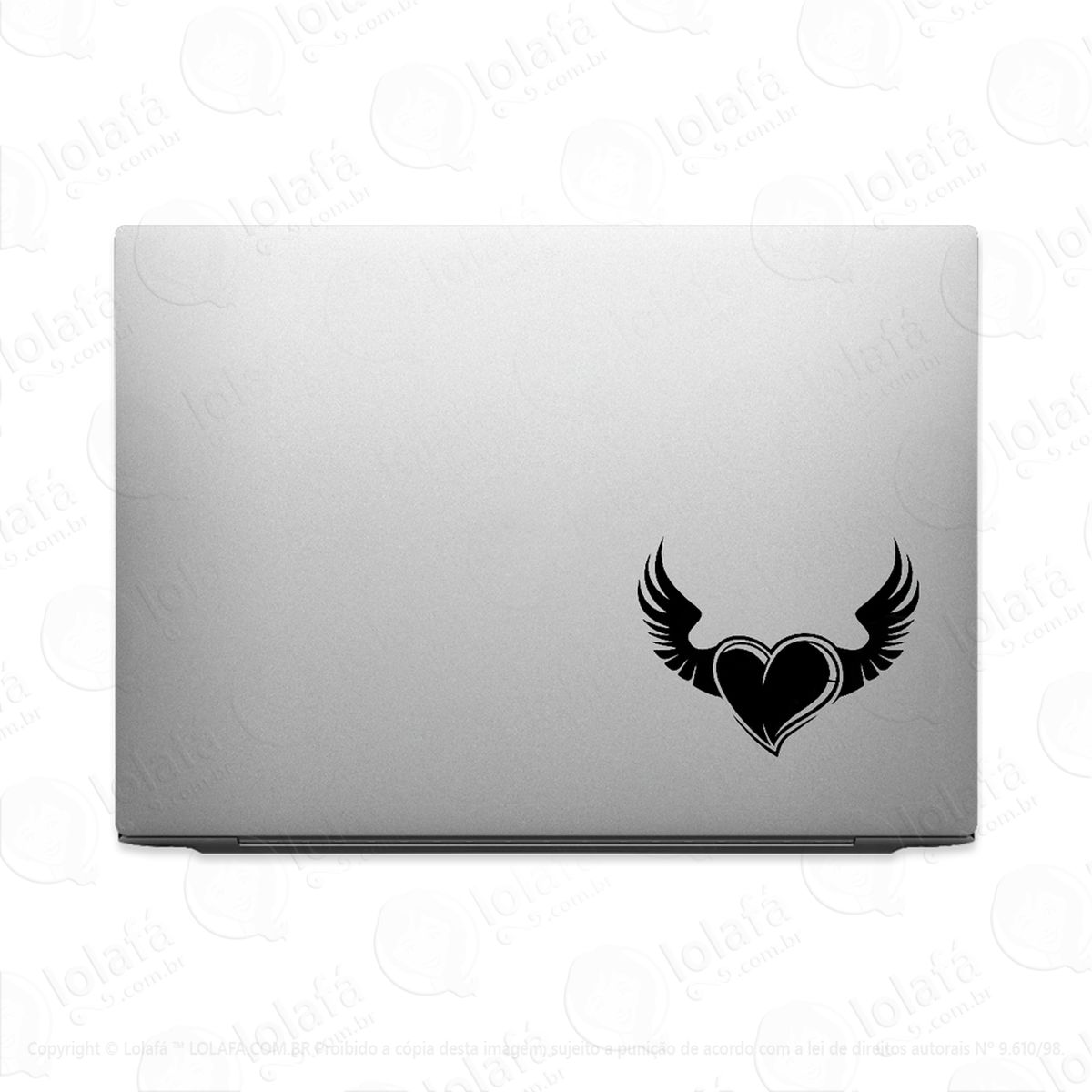 Adesivo Para Notebook Coração Com Asas Mod:2696