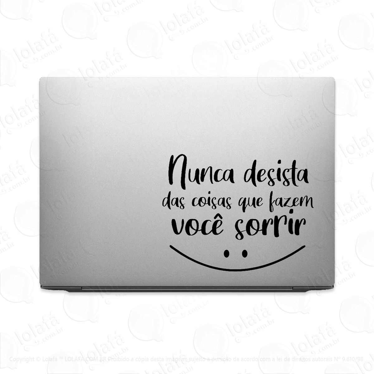 adesivo para notebook nunca desista mod:2717