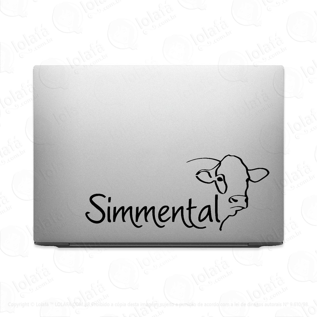 Adesivo Para Notebook Boi Gado Simmental Fazendeiro Mod:2743